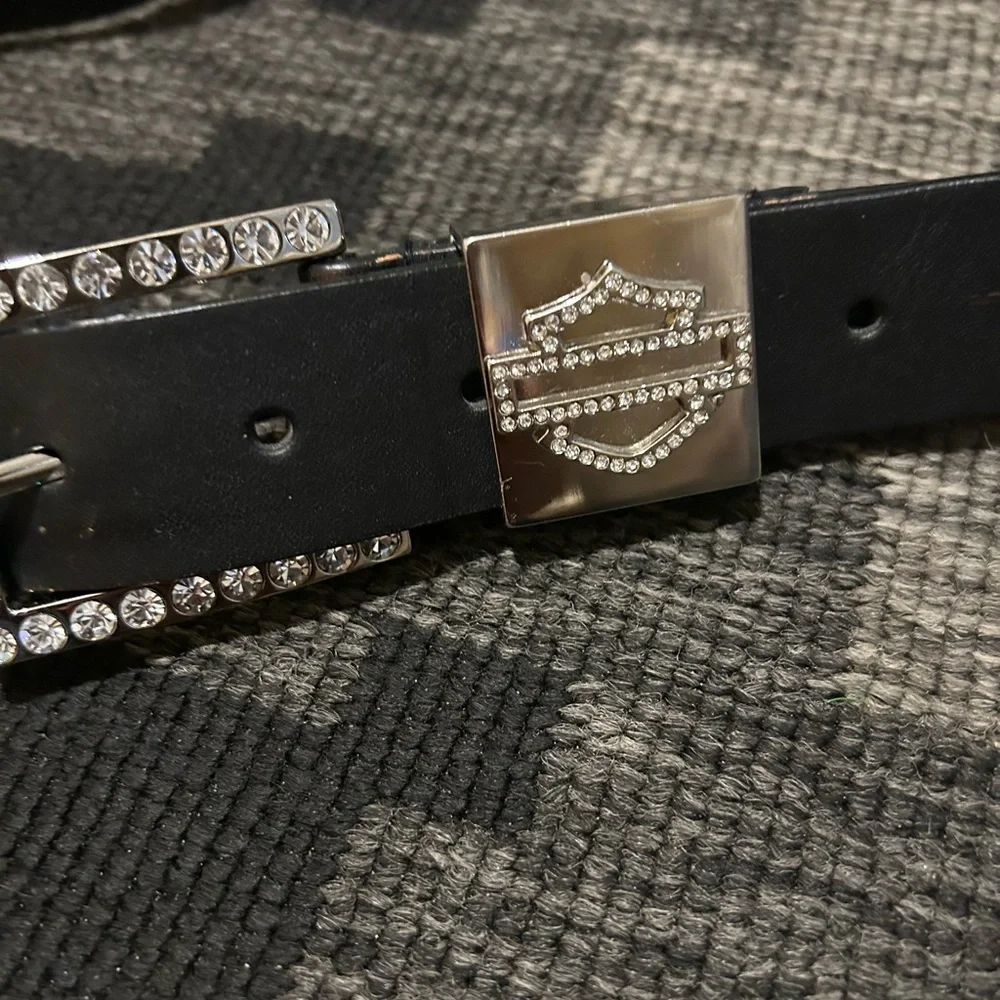 Harley-Davidson Black Belt with Silver Buckle